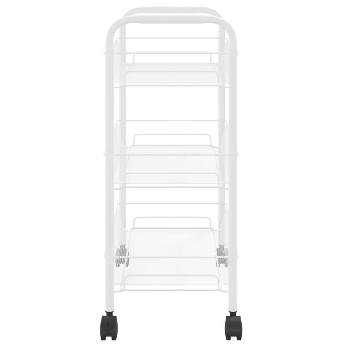 VXL Kitchen trolley 3 levels white iron 46x26x64 cm