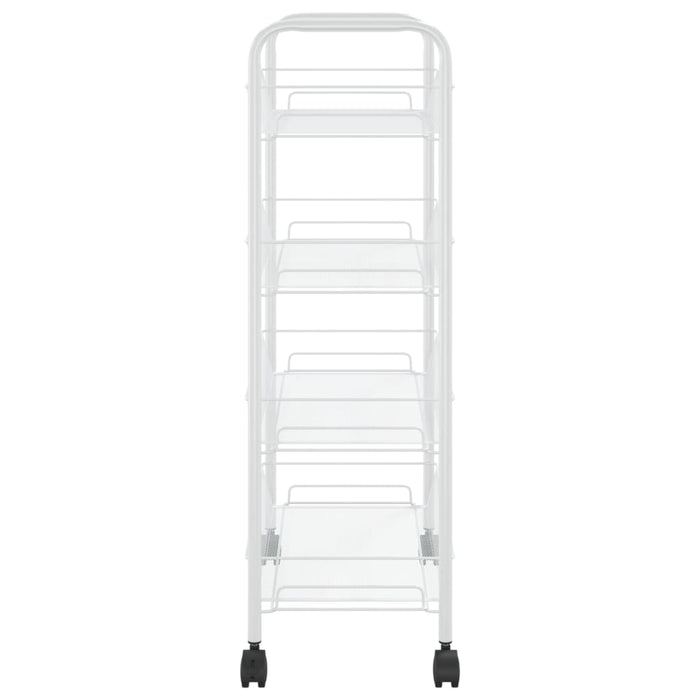 VXL Kitchen trolley 4 levels white iron 46x26x85 cm