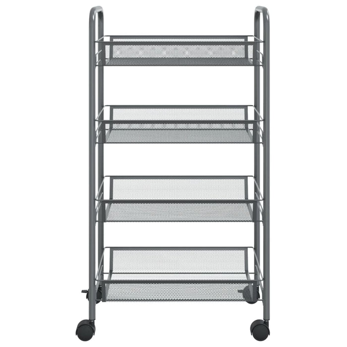 VXL Kitchen trolley 4 levels gray iron 46x26x85 cm