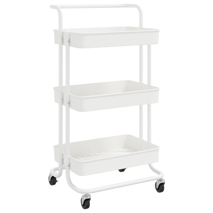 VXL Kitchen trolley 3 levels iron and white ABS 42x25x83.5 cm