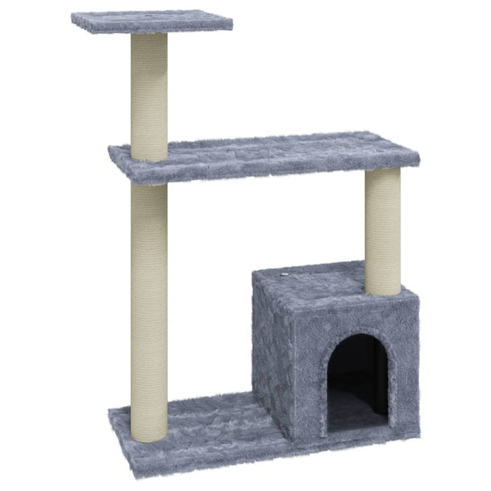 VXL Cat Scratching Post with Light Gray Sisal Posts 70 cm