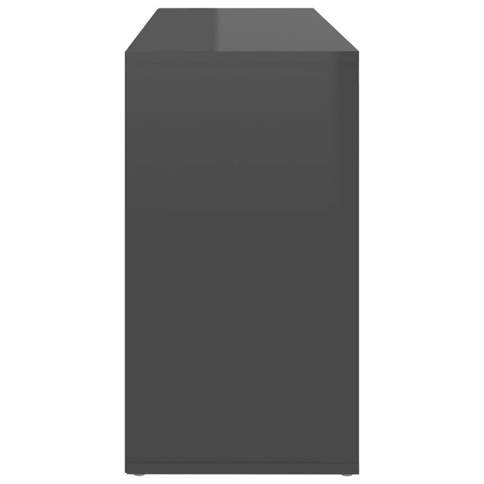 VXL Glossy gray chipboard shoe bench 103x30x54.5 cm