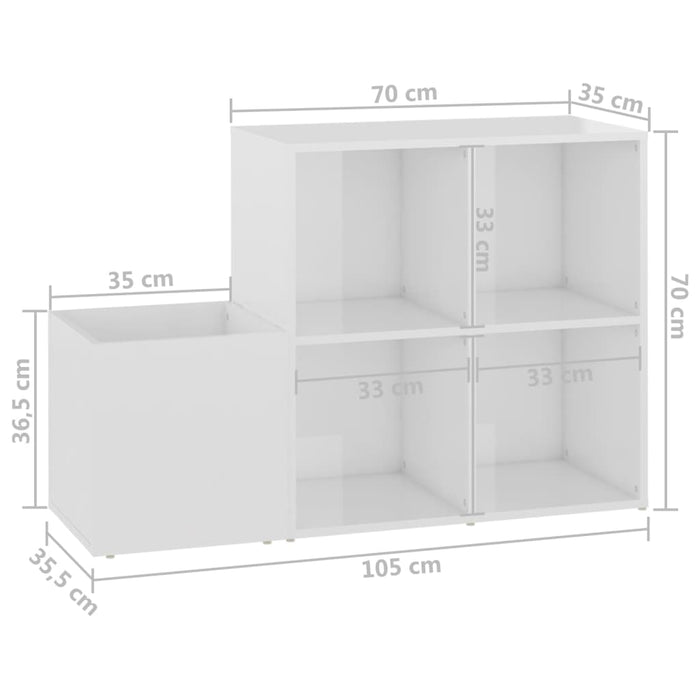 VXL White brillo chipboard living room closet 105x35.5x70cm