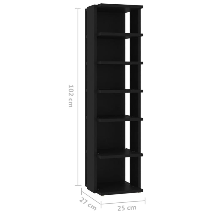 VXL Shoe rack furniture 2 units black 25x27x102 cm