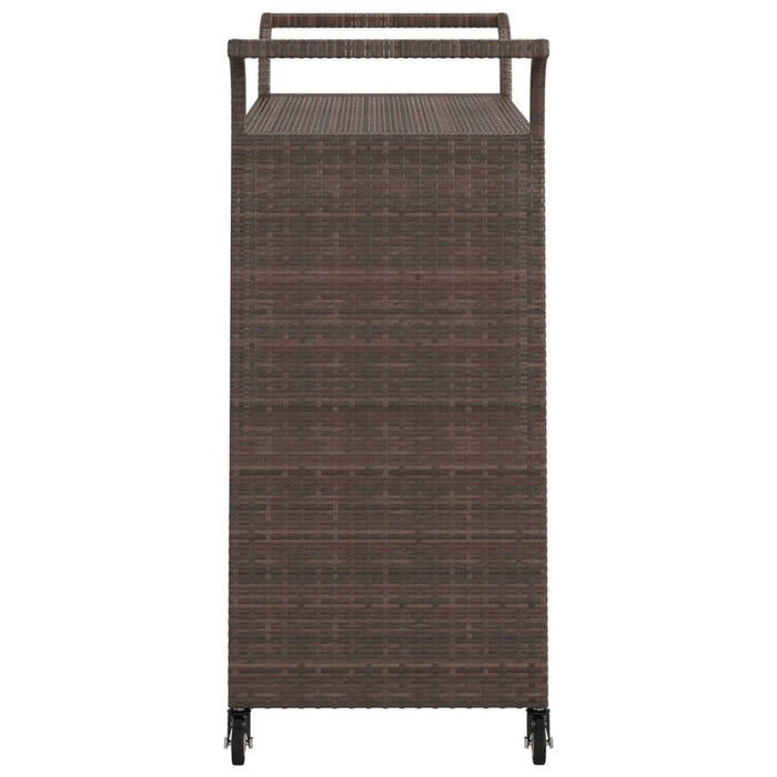 VXL Bar cart with drawer brown synthetic rattan 100x45x97 cm
