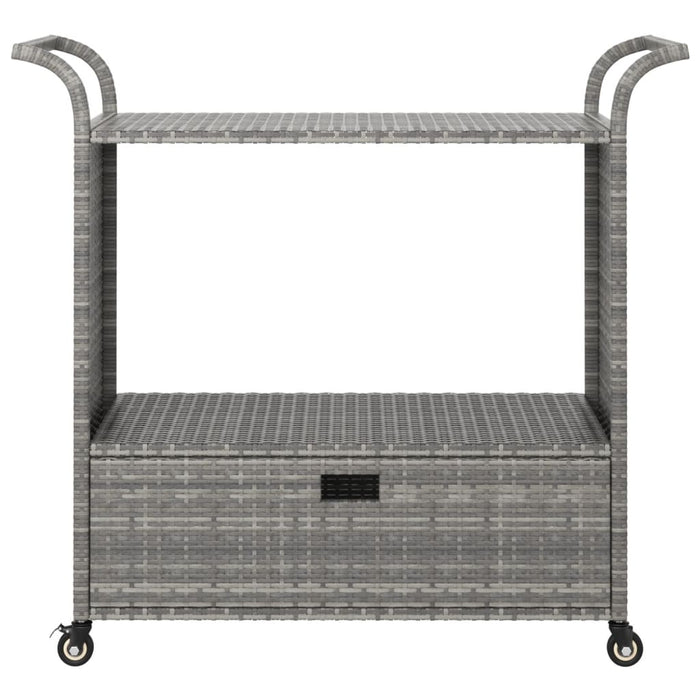 VXL Bar cart with drawer gray synthetic rattan 100x45x97 cm