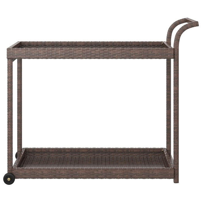 VXL Brown synthetic rattan bar cart 100x45x83 cm