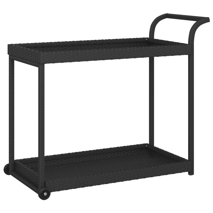VXL Black synthetic rattan bar cart 100x45x83 cm