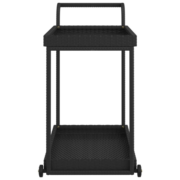 VXL Black synthetic rattan bar cart 100x45x83 cm