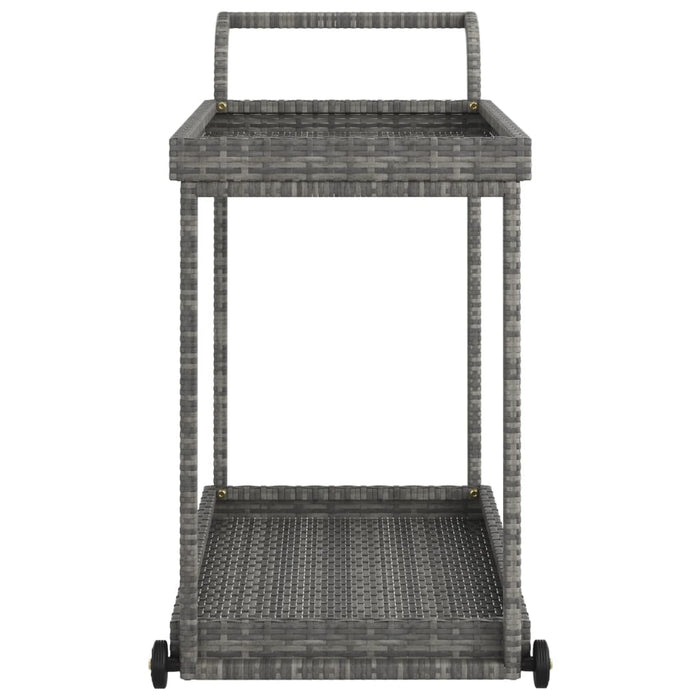 VXL Gray synthetic rattan bar cart 100x45x83 cm