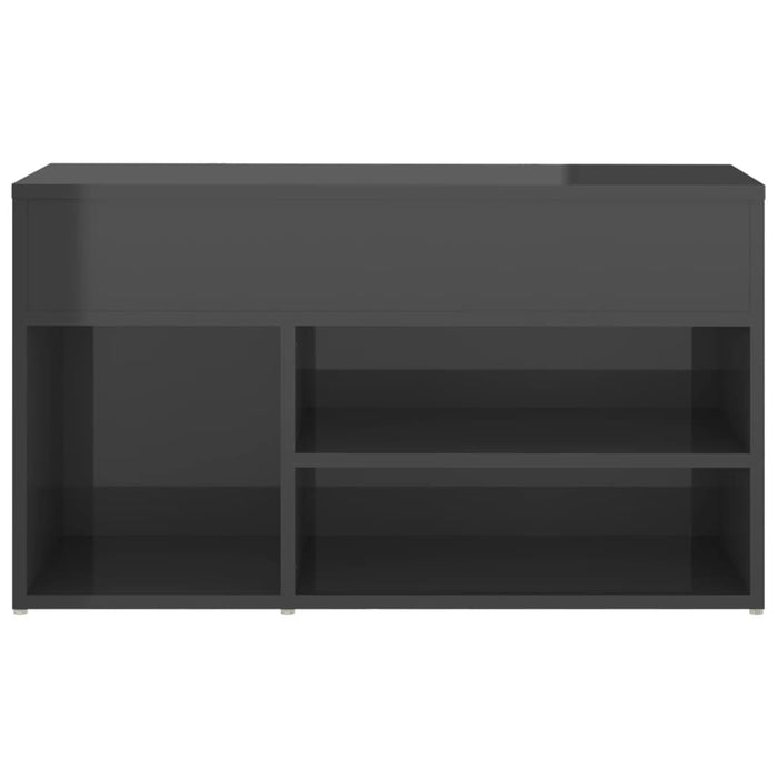 VXL Glossy gray chipboard shoe bench 80x30x45 cm