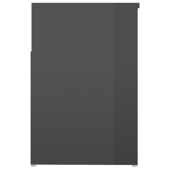 VXL Glossy gray chipboard shoe bench 80x30x45 cm