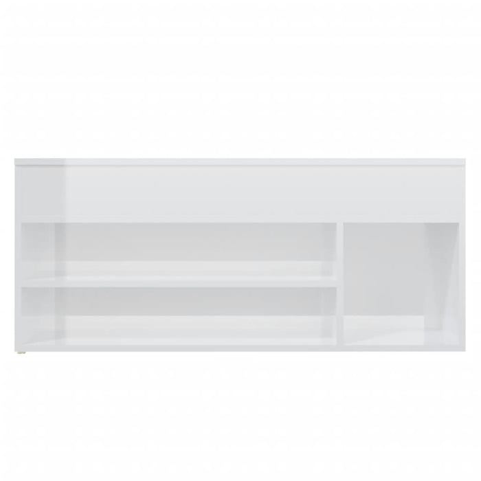 VXL Banco zapatero de aglomerado blanco brillante 105x30x45 cm