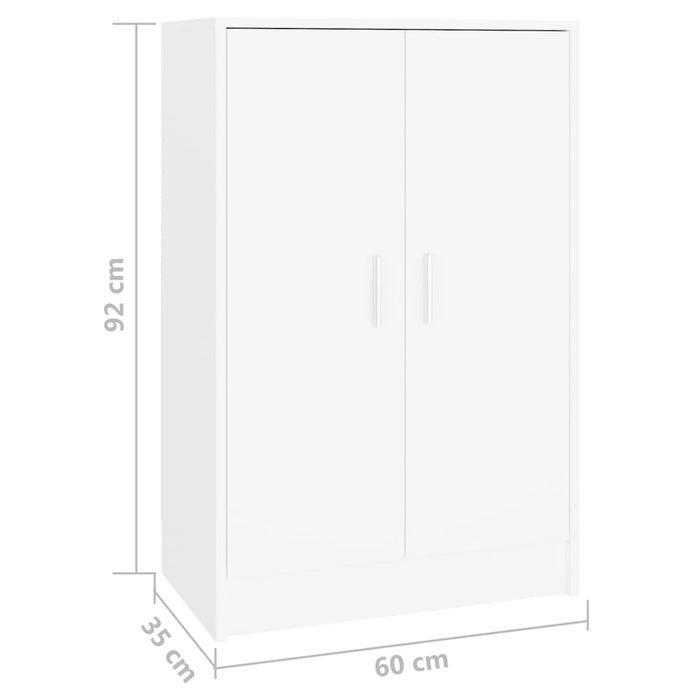 VXL Mueble zapatero de aglomerado blanco 60x35x92 cm