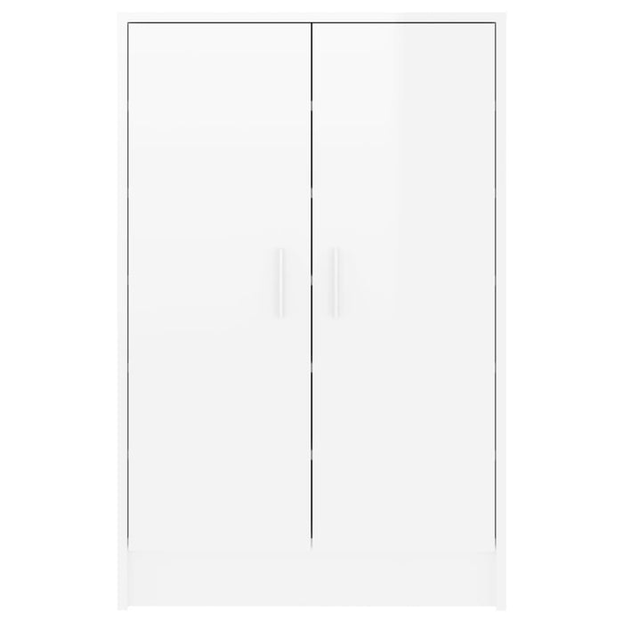 VXL Mueble zapatero de aglomerado blanco brillante 60x35x92 cm