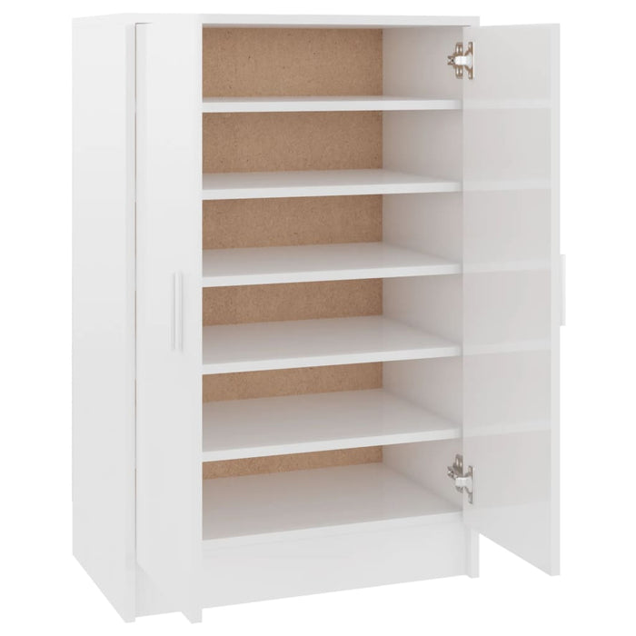 VXL Glossy white chipboard shoe cabinet 60x35x92 cm
