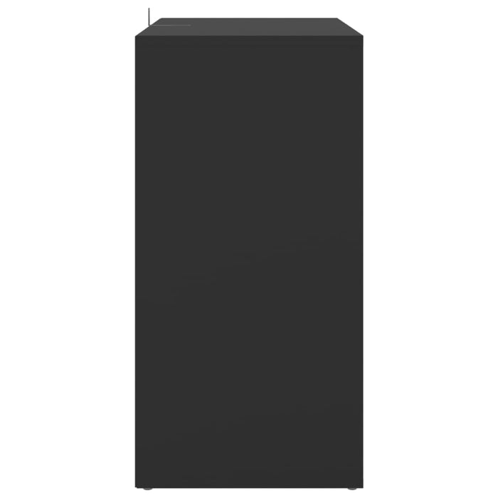 VXL Mueble zapatero de aglomerado negro 60x35x70 cm