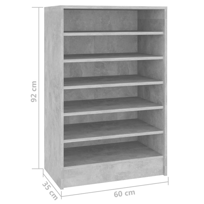 VXL Concrete gray chipboard shoe cabinet 60x35x92 cm
