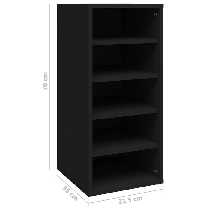 VXL Shoe rack furniture 2 units black chipboard 31.5x35x70 cm