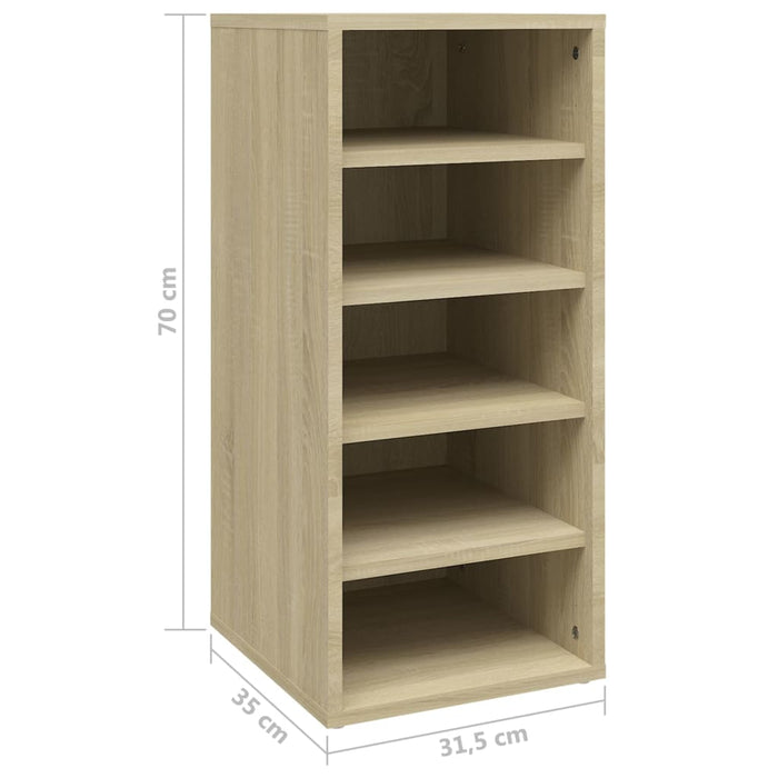 VXL Sonoma oak chipboard shoe cabinet 31.5x35x70 cm
