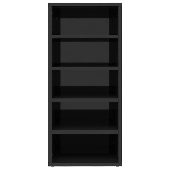 VXL Glossy black chipboard shoe cabinet 31.5x35x70 cm