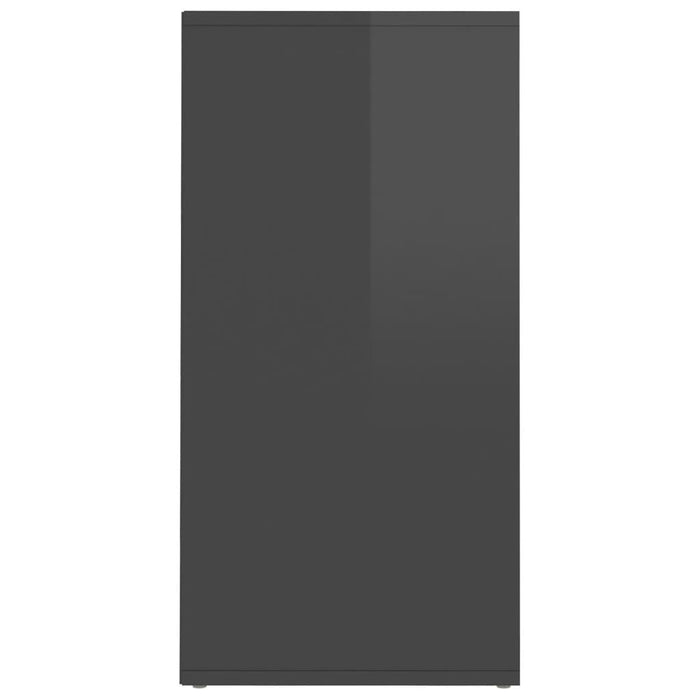 VXL Muebles zapateros 2 uds aglomerado gris brillante 31,5x35x70 cm