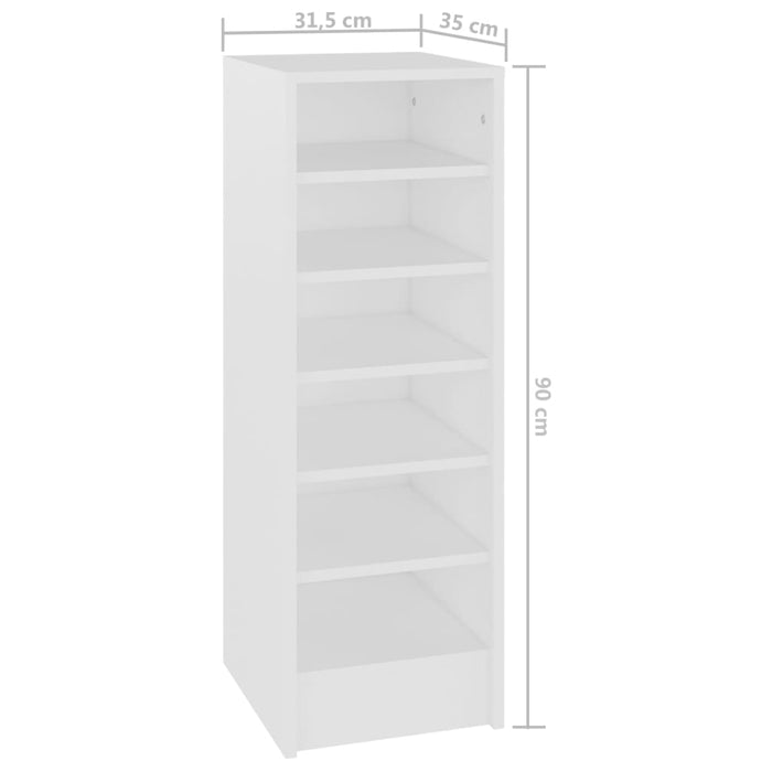 VXL White chipboard shoe cabinet 31.5x35x90 cm