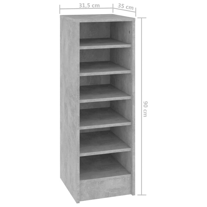 VXL Concrete gray chipboard shoe cabinet 31.5x35x90 cm