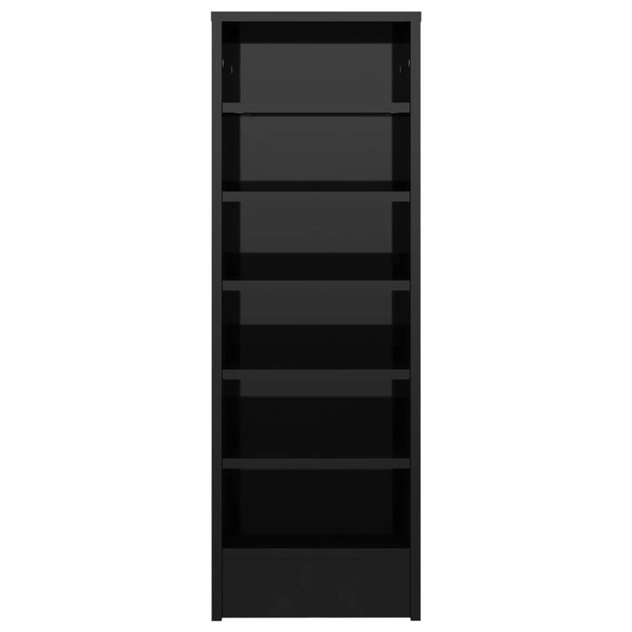 VXL Mueble zapatero de aglomerado negro brillante 31,5x35x90 cm