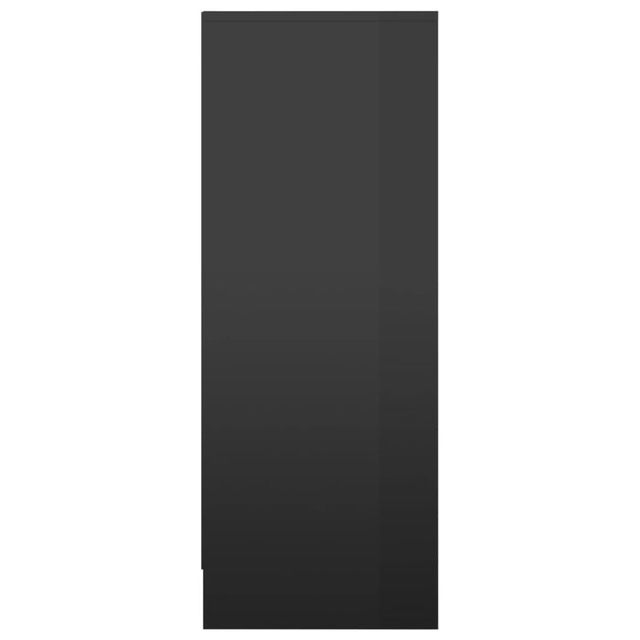 VXL Glossy black chipboard shoe cabinet 31.5x35x90 cm