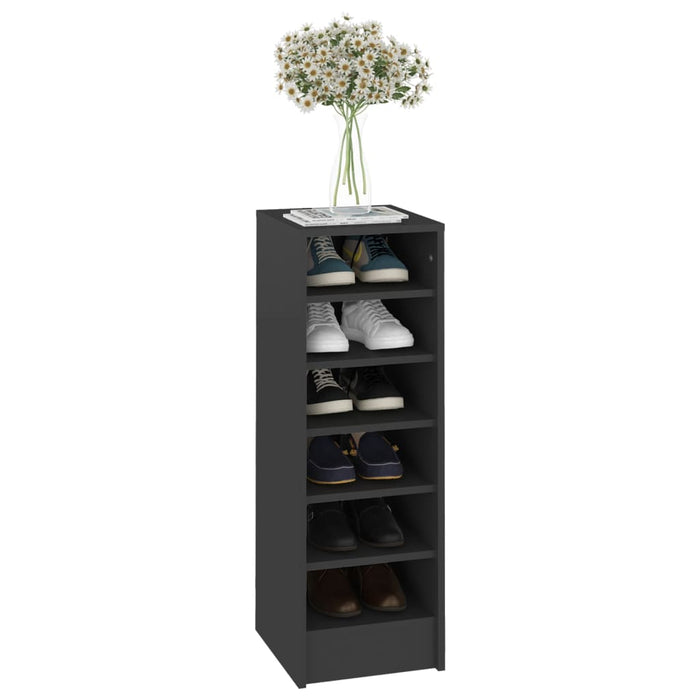 VXL Glossy gray chipboard shoe cabinet 31.5x35x92 cm