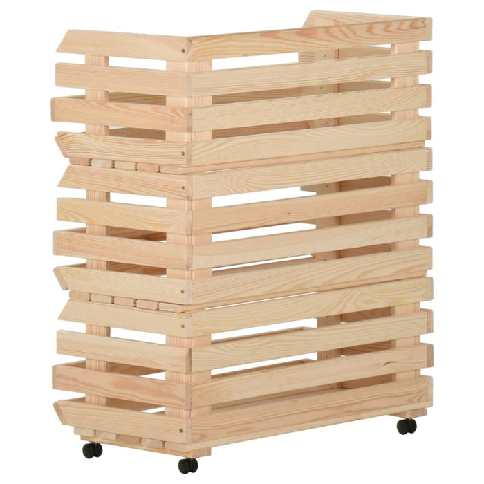 VXL Vegetable cart solid pine wood 77x30x80 cm