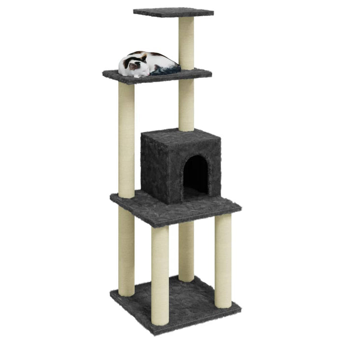 VXL Rascador para gatos con postes de sisal gris oscuro 105 cm