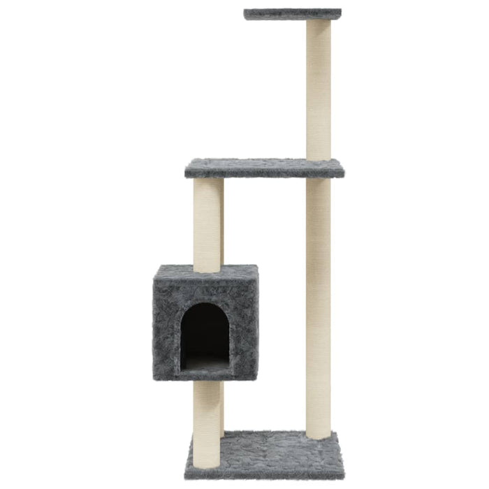 VXL Rascador para gatos con postes de sisal gris oscuro 104 cm