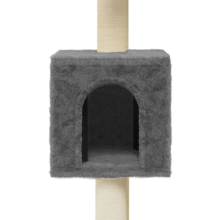 VXL Rascador para gatos con postes de sisal gris oscuro 104 cm