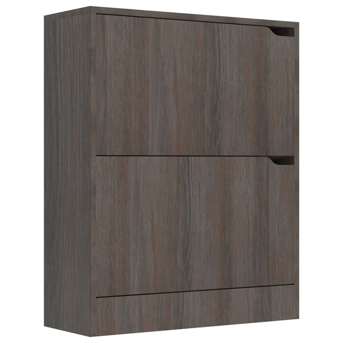VXL Shoe cabinet 2 doors gray oak chipboard 59x24x74 cm