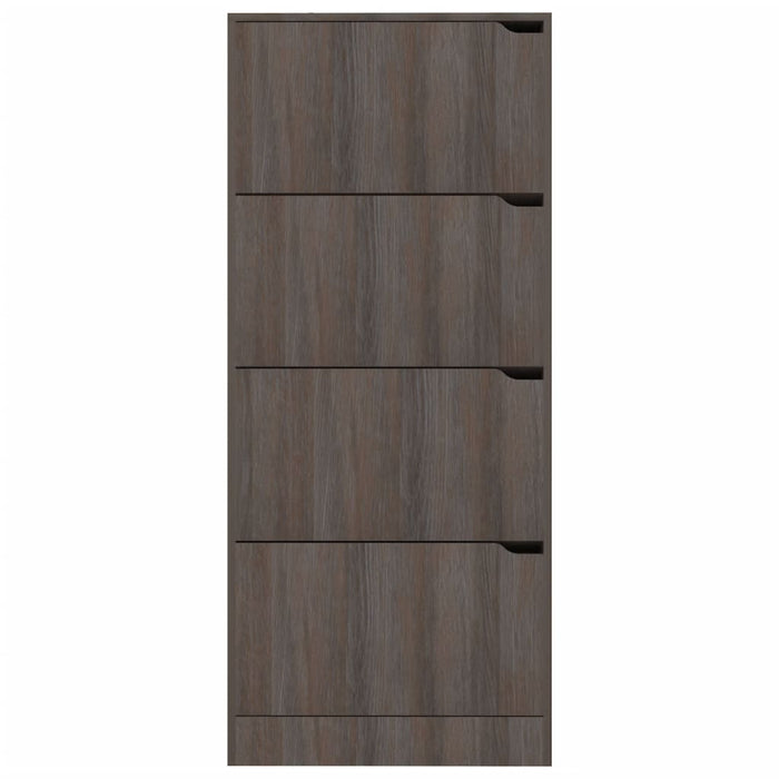 VXL Shoe cabinet 4 doors gray oak chipboard 59x24x136 cm