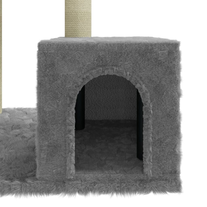 VXL Rascador para gatos con postes de sisal gris claro 71 cm