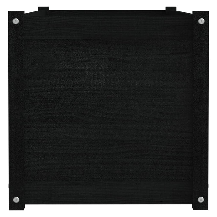 VXL Solid Black Pine Wood Planter 100x50x50 cm