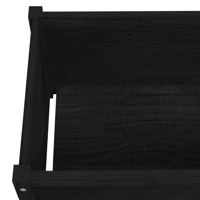 VXL Jardinera de madera maciza de pino negro 100x50x50 cm