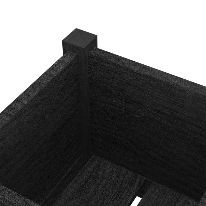 VXL Jardineras 2 unidades madera maciza de pino negro 31x31x70 cm