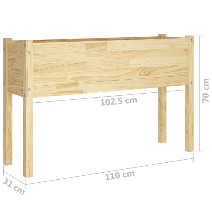 VXL Jardinera de madera maciza de pino 110x31x70 cm