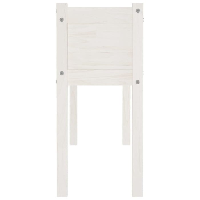 VXL Jardinera de madera maciza de pino blanca 110x31x70 cm