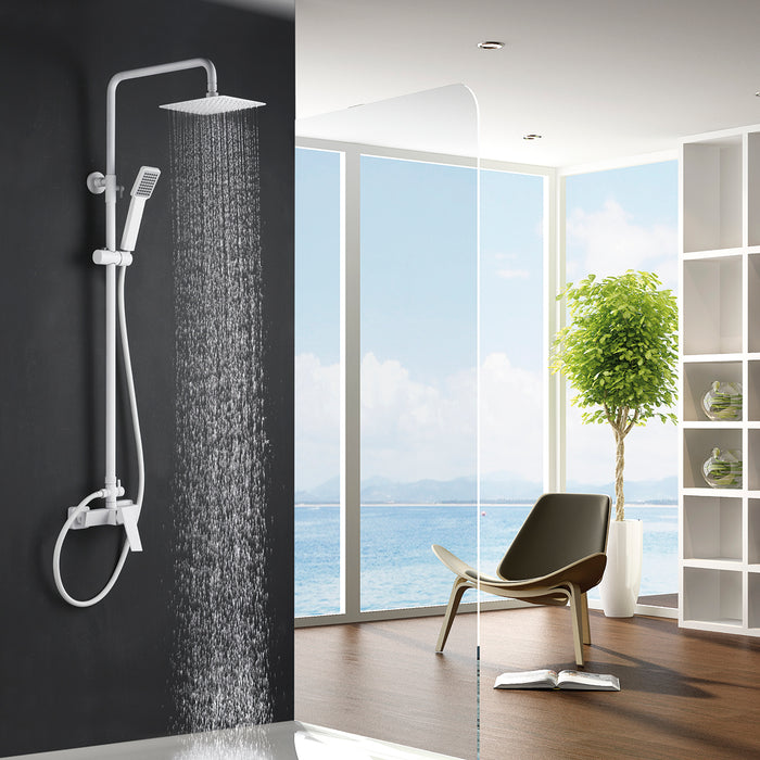 IMEX BDAR025/BL ART Matte White Single Handle Shower Set