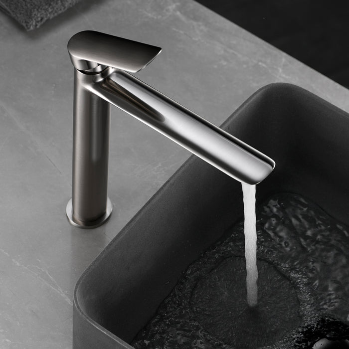 IMEX BDG040-3NQ URAL Grifo de Lavabo Alto Níquel Cepillado