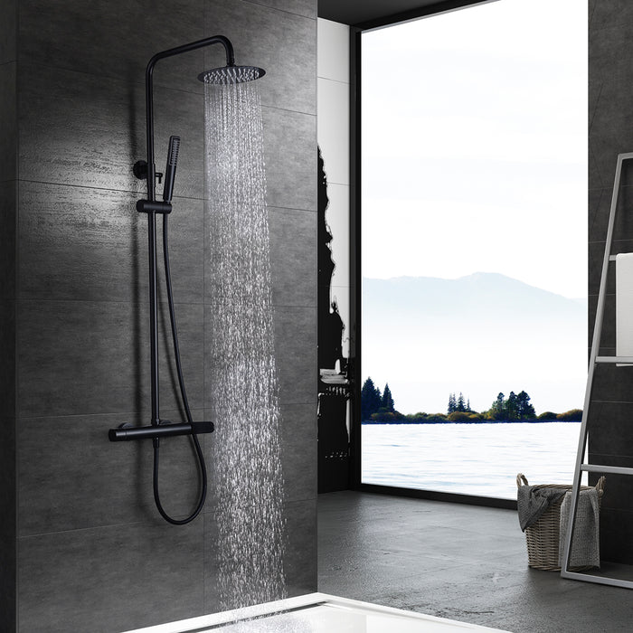 IMEX BDR031/NG DENMARK Matte Black Single Handle Shower Set