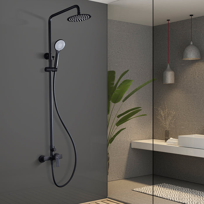 IMEX BDX023/NG LUXOR Matte Black Single Handle Shower Set