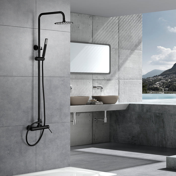 IMEX BDYS045/NG MILOS STICK Matte Black Single Handle Shower Set