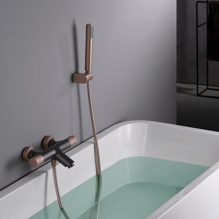 IMEX BTD038-4GC LINE Thermostatic Bath/Shower Tap Champagne Gray