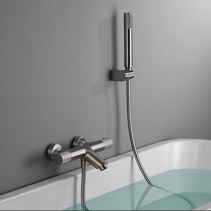 IMEX BTD038-4NQ LINE Thermostatic Bath/Shower Tap Brushed Nickel